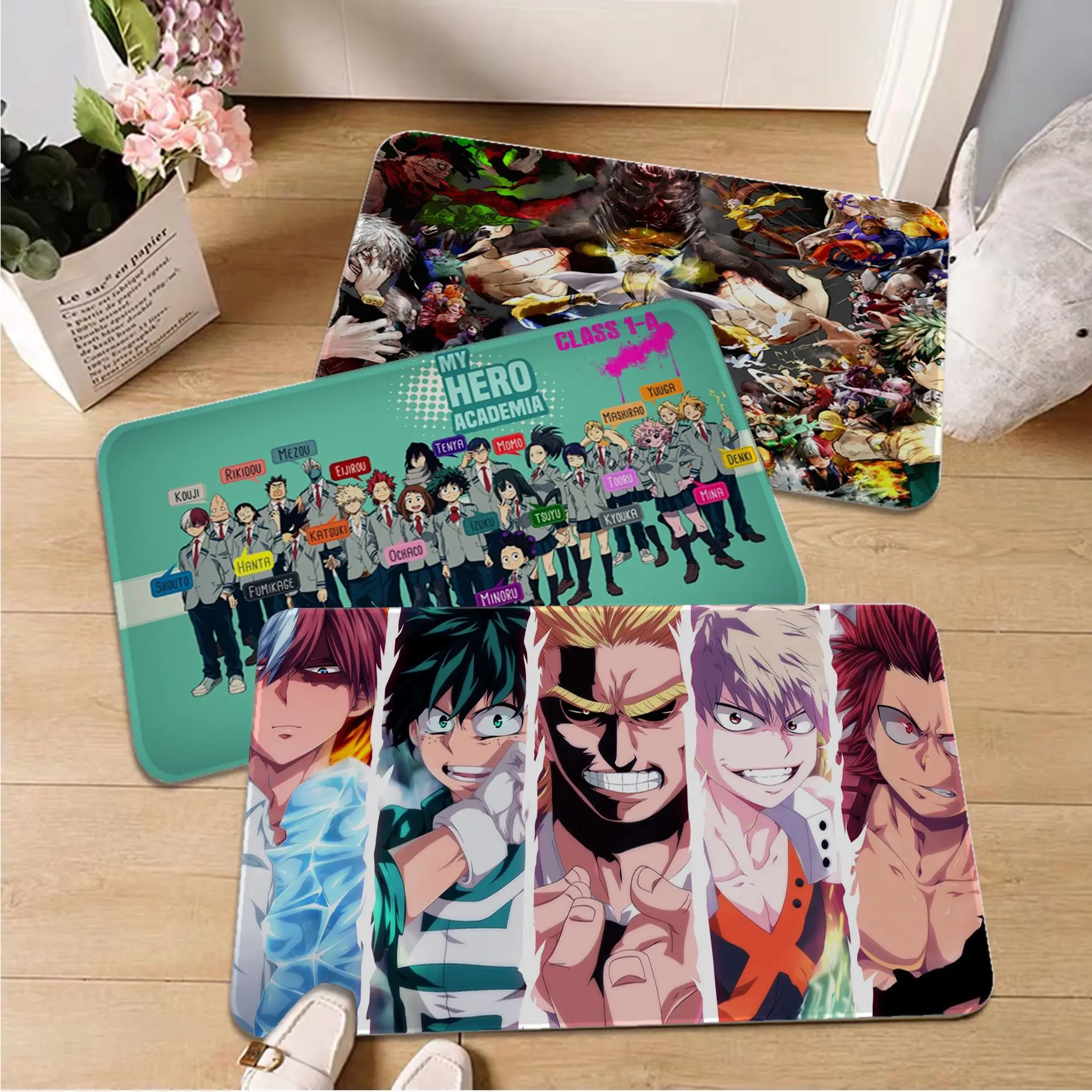 

Anime My Hero Academia Floor Mat Non-Slip Laundry Room Mat Laundry Decor Balcony Child Living Room Doormat Area Rug