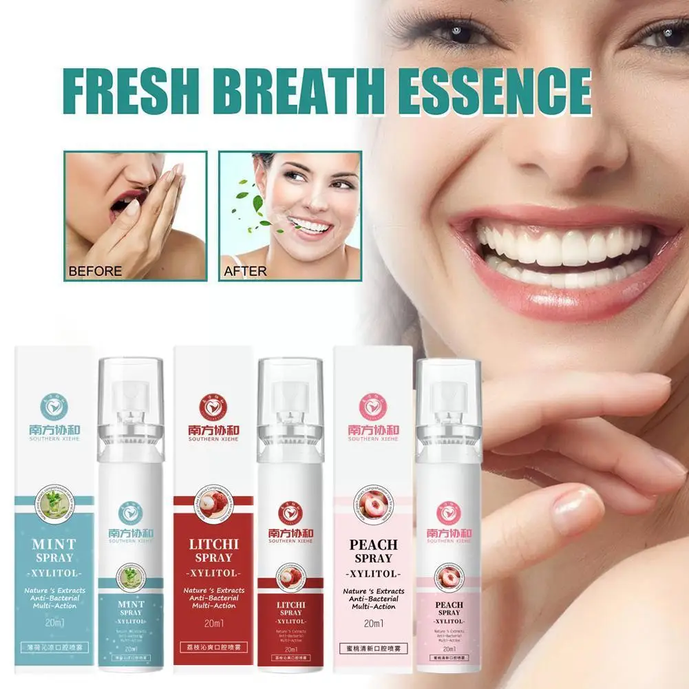 

20ml Oral Fresh Spray Eliminating Bad Breath Freshener Breathing Mint Deodorant Peach Breath Portable Flavor Fragran Oral Care