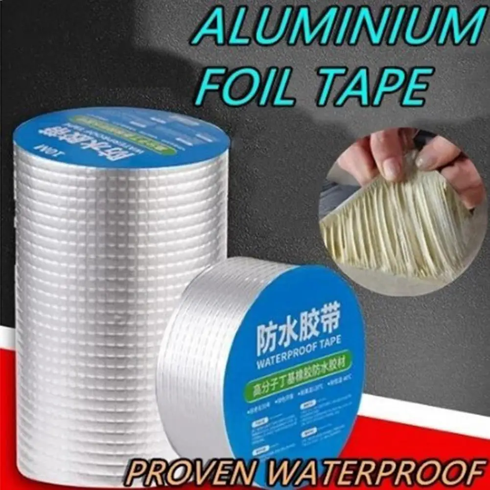 High Temperature Resistance Aluminum Foil Waterproof Tape Thicken Wall Crack Roof Adhesive Tape Sealant Butyl Tape Repair Tape
