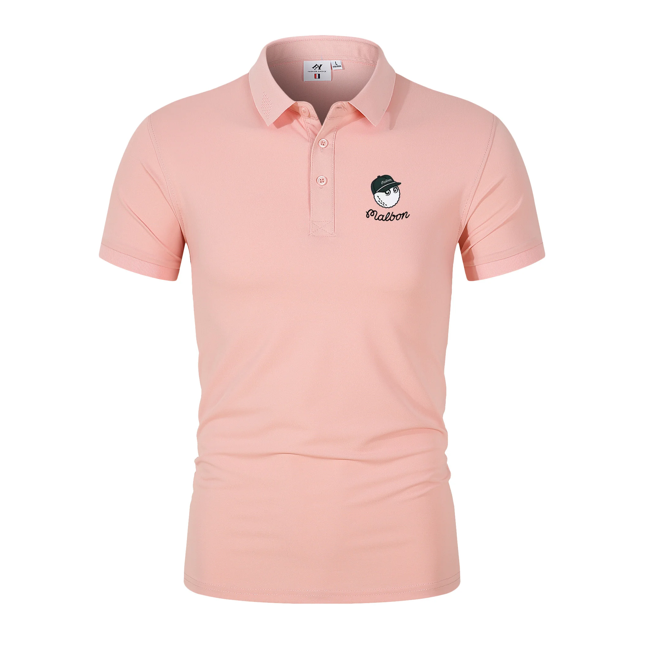 

Summer New Men's Malbone Golf Fishman Hat Shirt Casual Polo Neck Slim Fit Breathable Top Trendy T-shirt Fashion Short Sleeve