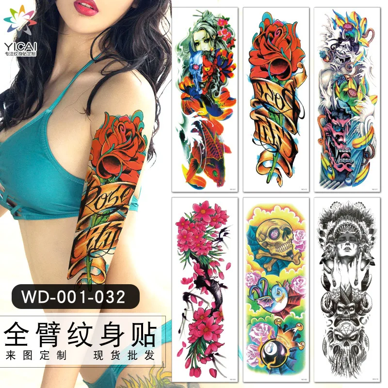 

Waterproof Temporary Tattoo Sticker for Women Tattoos Lip Print Butterfly Color Flowers Body Art Arm Fake Sleeve Tatoo Women