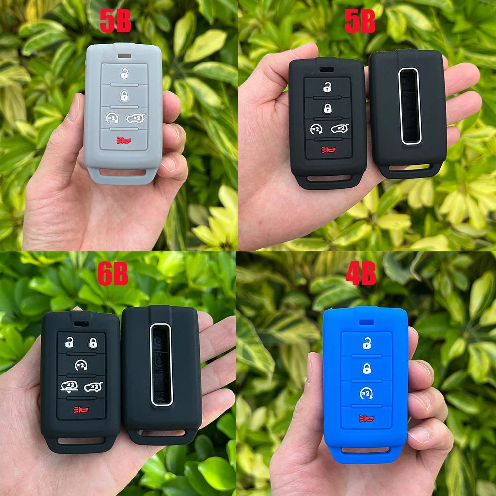 

Silicone Car Key Case Cover for Jeep Wagoneer 2021- 2022 For Dodge RAM 1500 2a500 RAM2500 TRX Smart Key Shell Fob Accessories