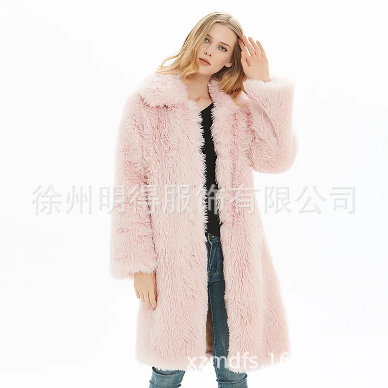 Autumn and Winter New Coat Faux Fur Loose Plush Coat Faux Fur for Women