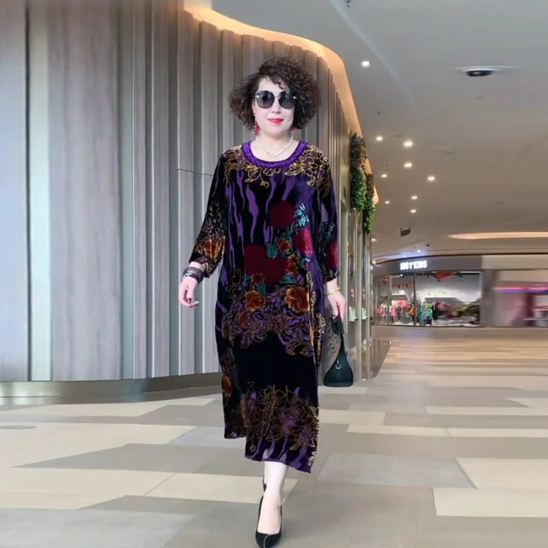 Женское золотистое бархатное Брендовое роскошное платье Новинка весна-осень 2024