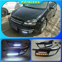 For VW Jetta 5 A5 Mk5 2009 2010 2011 Front Fog Lamp Covers Bezel Led DRL Daytime Running Lights With Wire Harness