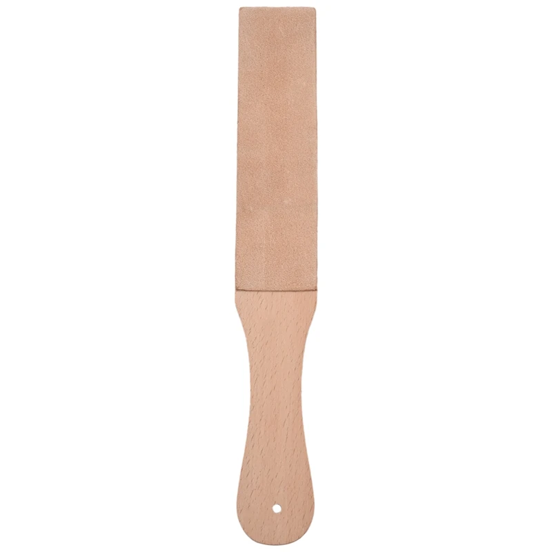 

HOT-Knife Sharpener Set Wooden Handle Leather Sharpening Strop Handmade Razors Polishing Board And Polishing Wax Leather Paste