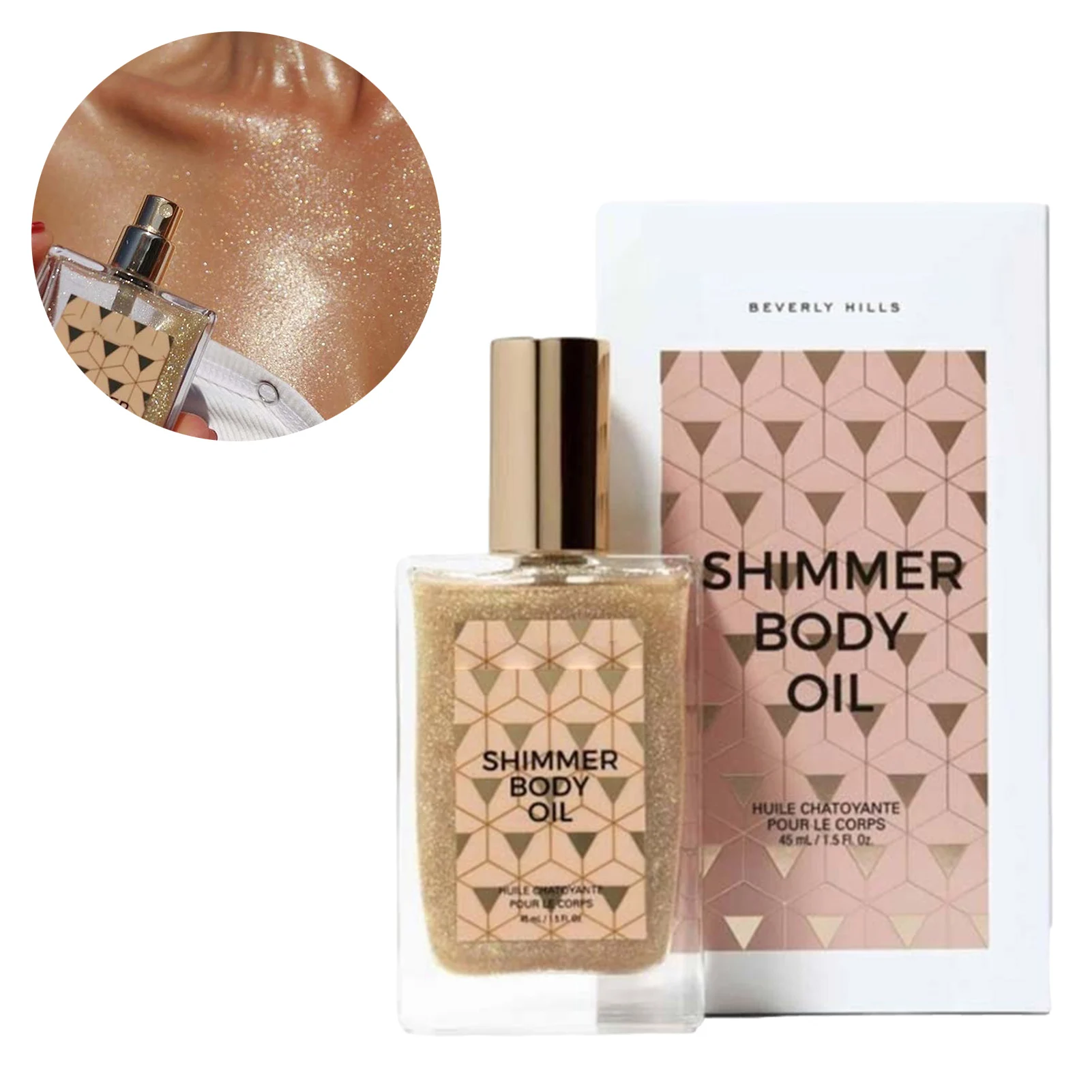 

Bronzer Highlighter Liquid Quicksand Gold Shimmer Oil Ultra Smooth Body Highlighter Easy To Apply And Clean Illuminating Glow