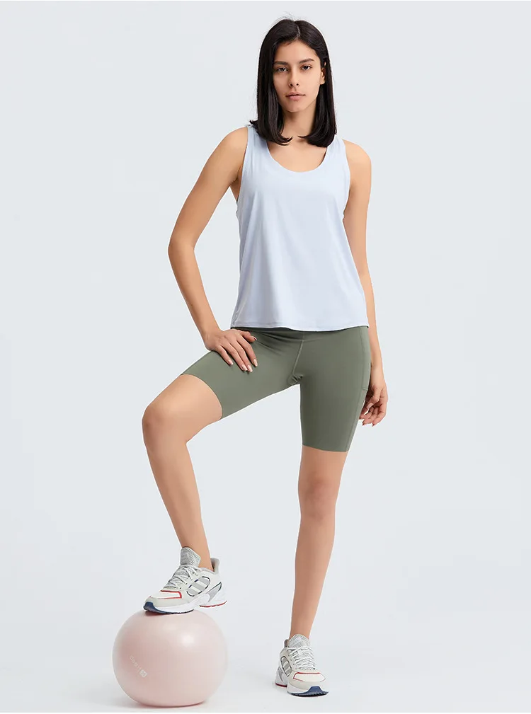 LuluYoga Tank Top Womens Clothing Gym Sports Top Outdoor Jogging Sportswear Breathable Elastic Fitness Blouses Women's Vest