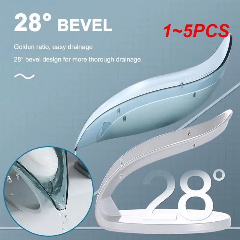 

1 ~ 5 шт. Коробка для мыла в форме листа, портативный пластиковый поднос для мыла в форме листа для ванной и душа, аксессуары для кухни и ванной комнаты