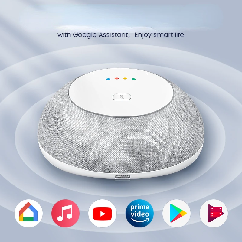 

2023 New Smart Speaker With Google Assistant Round 2*5W RMS Stereo Bluetooth Speaker Smart Home Control Center Sound Box Sale