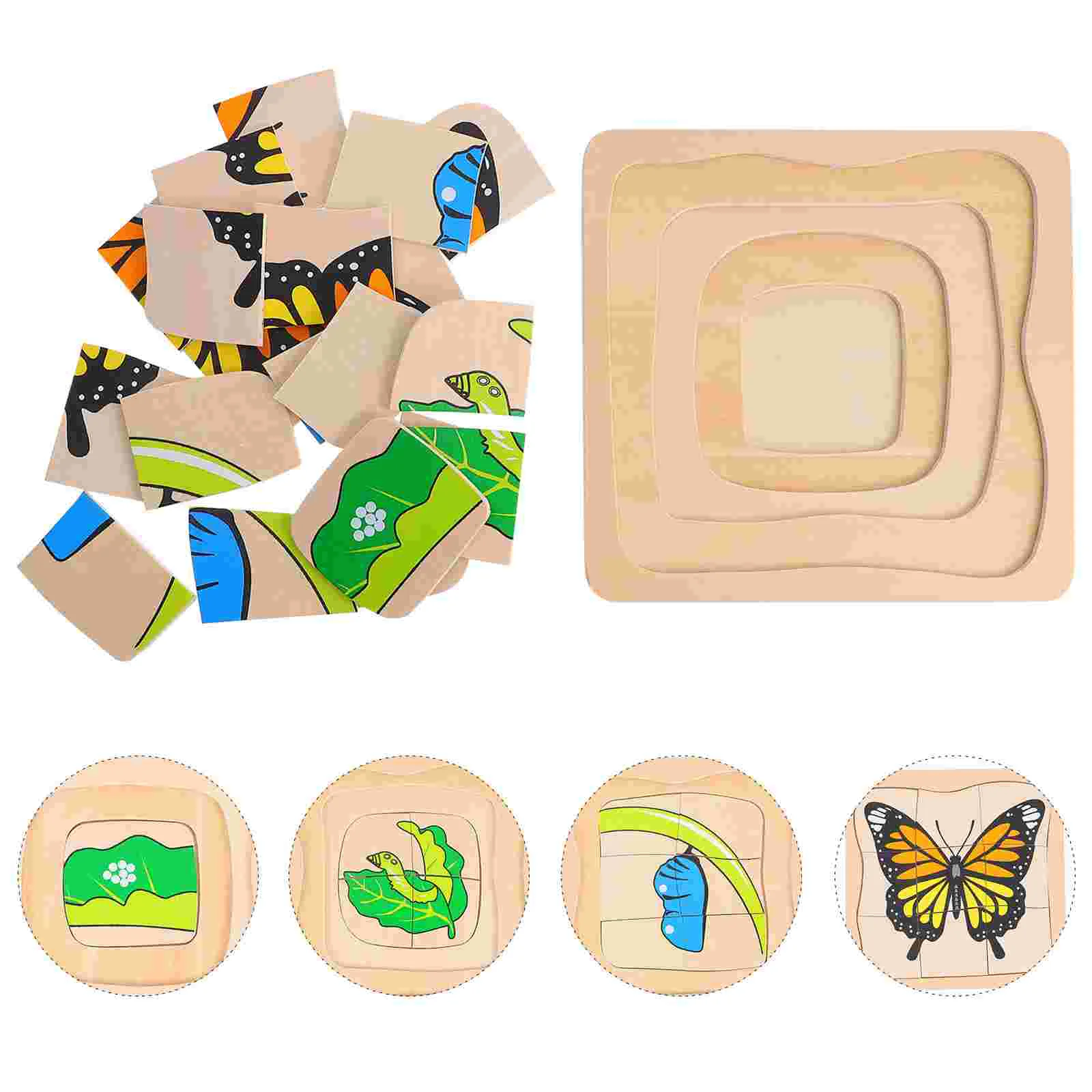 

Kids Educational Toys Chicken Toys Squiz Toys Kids Montessori Toy Frog Puzzle 3d Puzzle Board Multi-layer Growing Jigsaw Puzzle