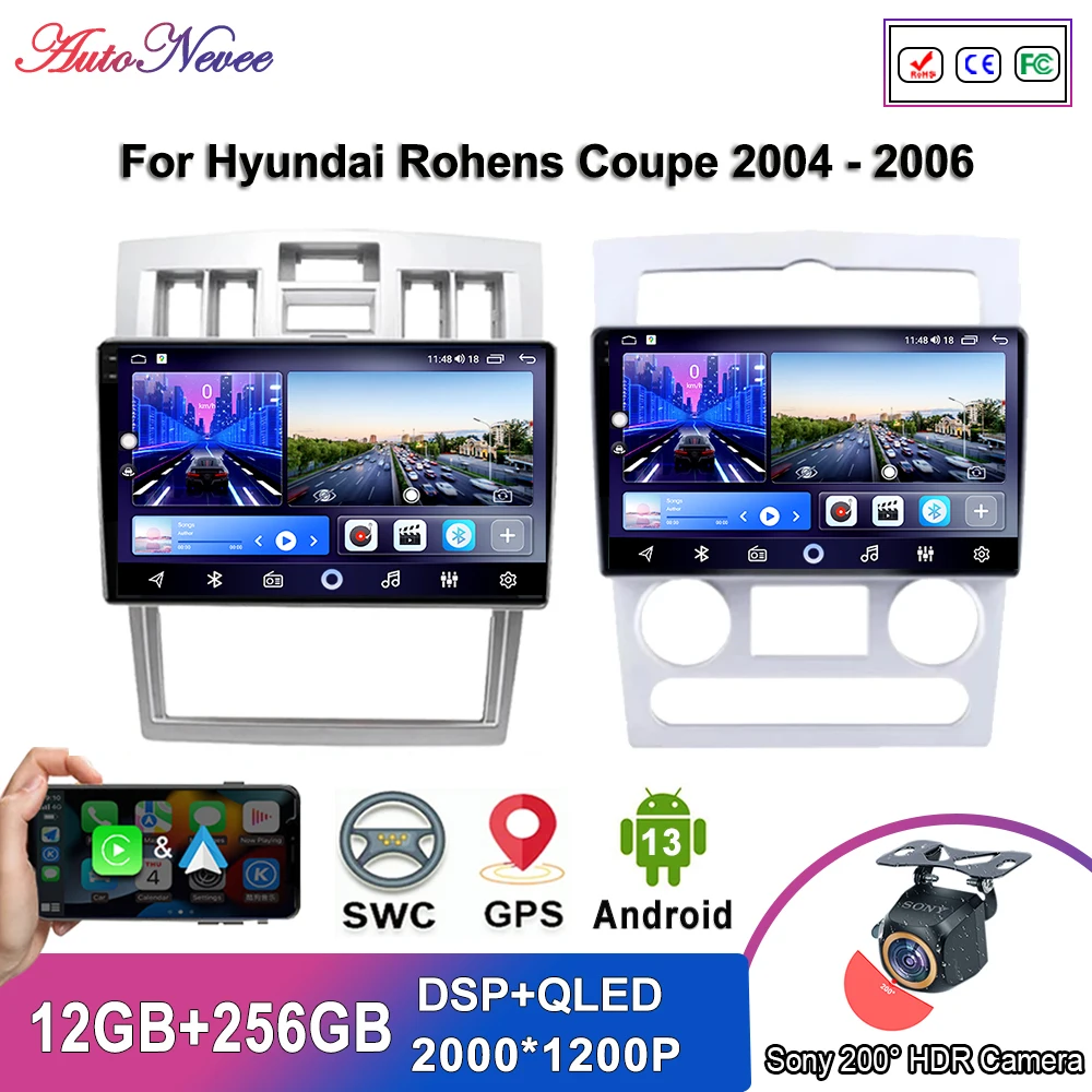 Мультимедиа Android 14 для Hyundai Rohens Coupe 2004-2006 авторадио стерео головное устройство