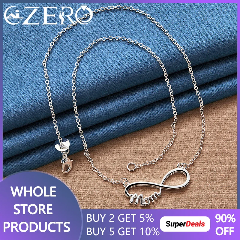ALIZERO 925 Стерлинговое серебро подвеска в виде мамы 18 дюймов для женщин модная