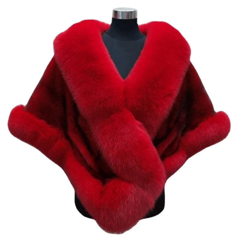 Faux Fur Shawl Faux Mink Fox Hair Female Cloak Faux Fur Coat Dress Shawl New Style Fur Coat Women