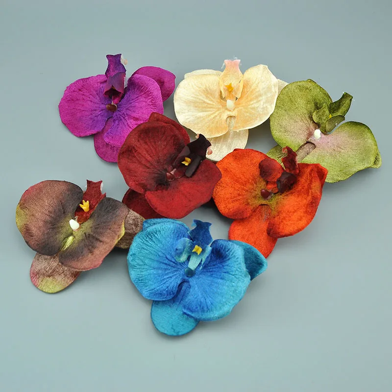 Женская заколка для волос с орхидеей разноцветная заколка-цветок из ткани