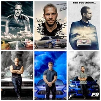 5d diamond painting fast and furious poster full squareround paul walker cross stitch kits wall art for home decor