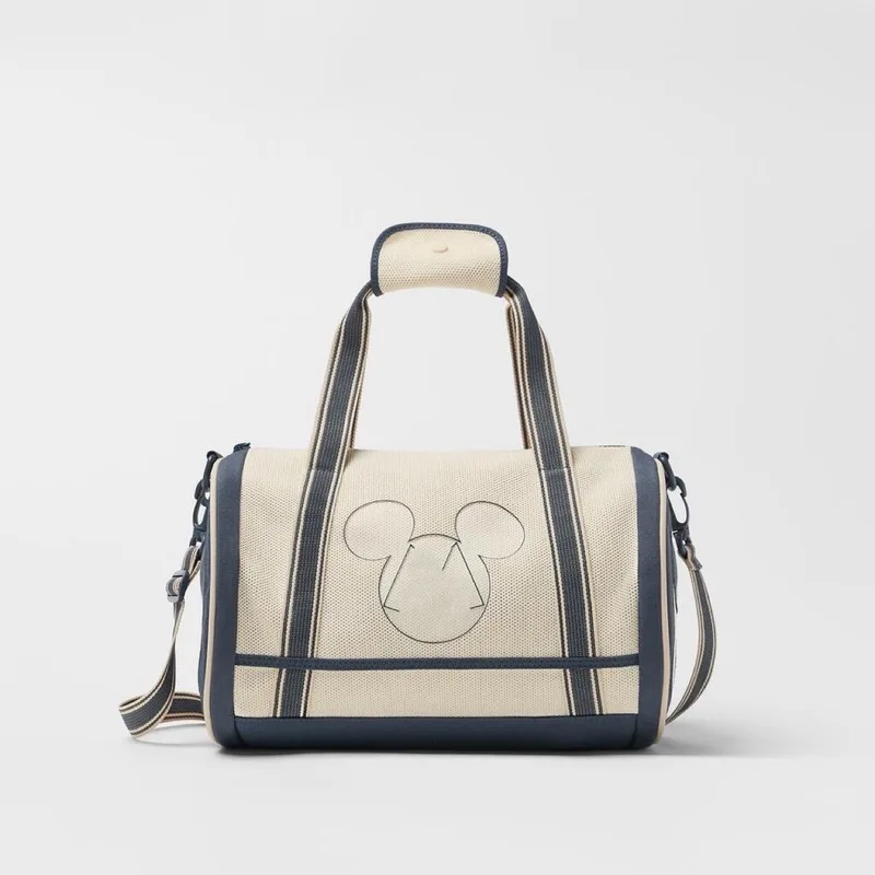 

Mickey Mouse Bowling Messenger Bag Children's Cartoon Cute Canvas Shoulder Bag Kawaii Mommy Travel Handbag Birthday Gift