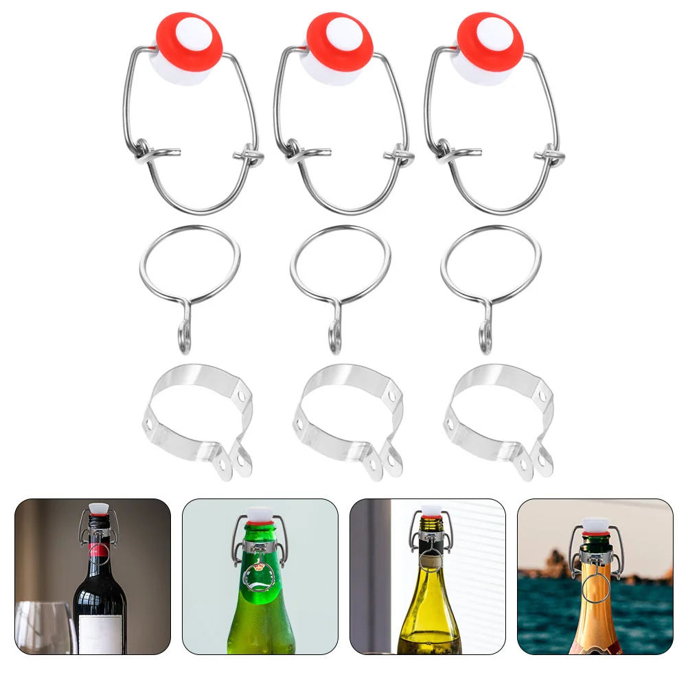 

3Pcs Flip Cap Airtight Swing Lid Sealing Swing Cap Flip Stopper for Glass Bottle Cap