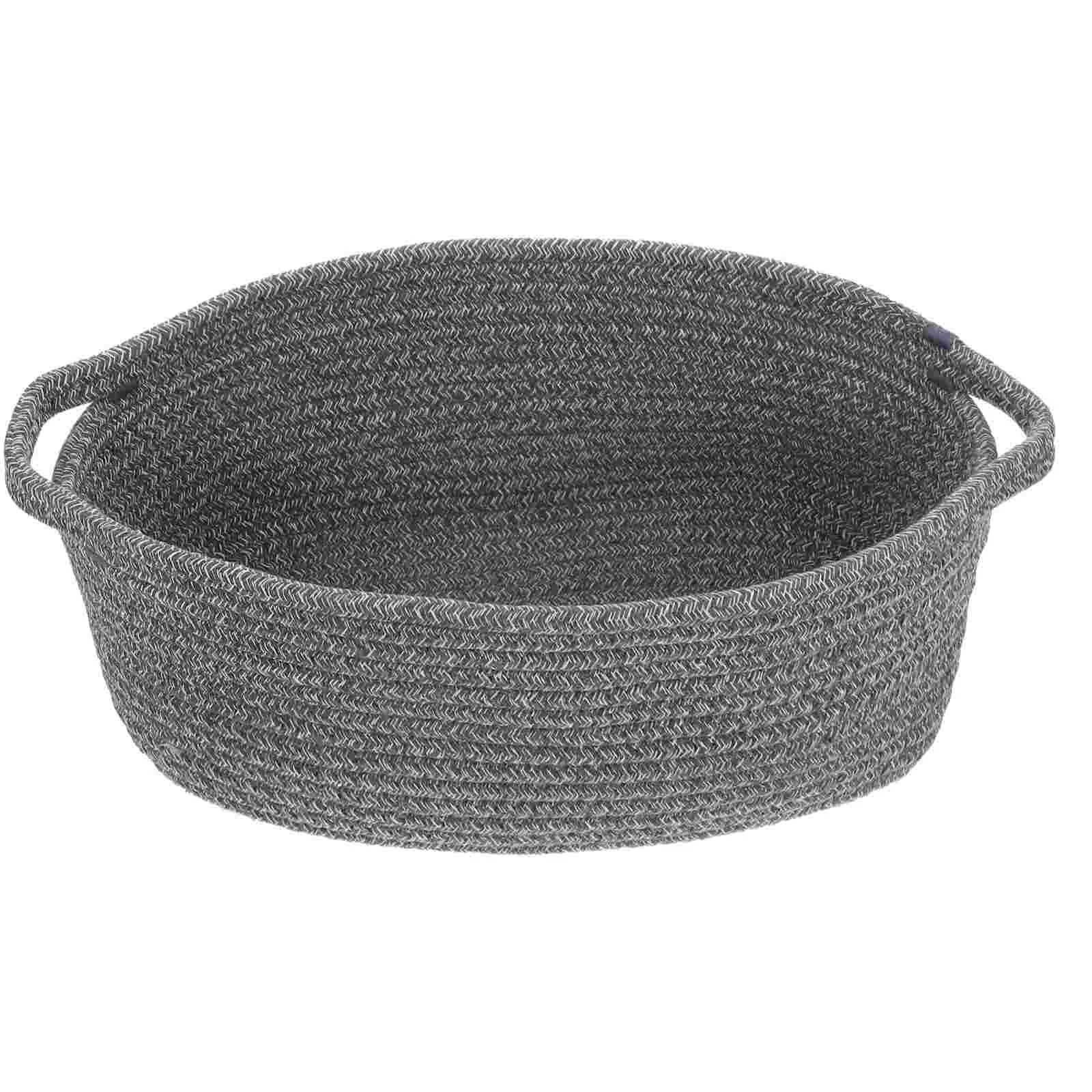 

Storage Bins Tabletop Basket Sundries Woven Kitchen Cotton Rope Picnic Child Weave Baskets