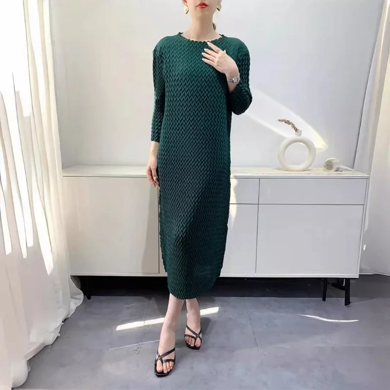 Женское плиссированное платье миди Miyake летнее высококачественное ручной работы