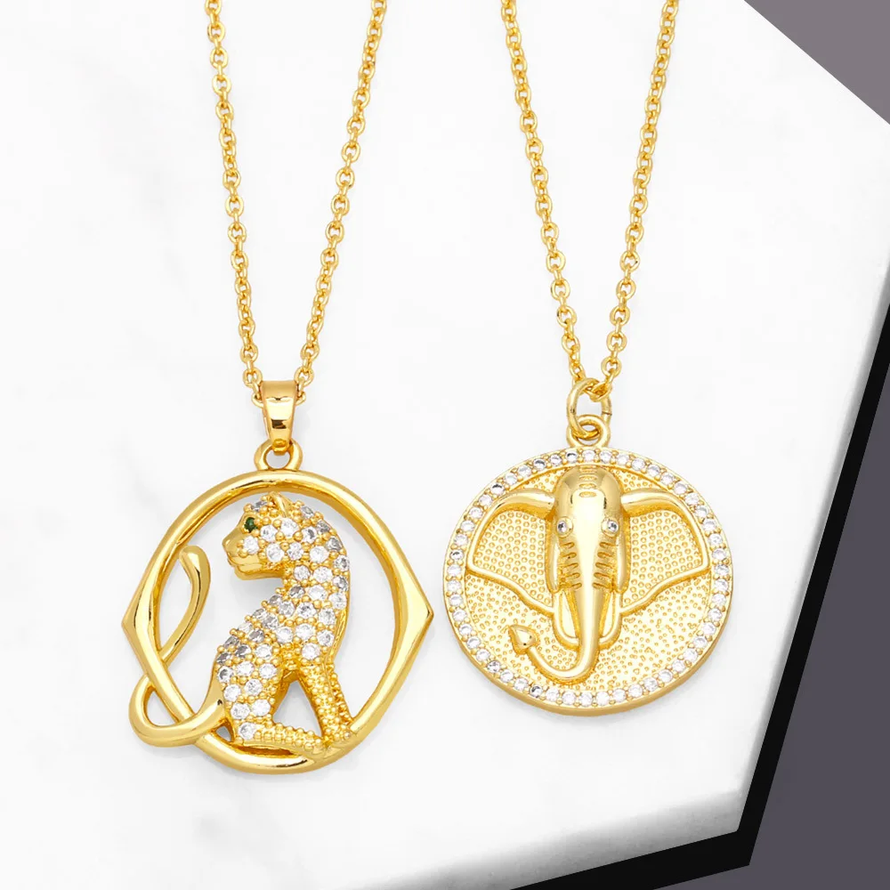 

Andralyn spirit all-match elephant pendant hip hop exaggerated high sense leopard pendant jewelry necklace for women Wholesale