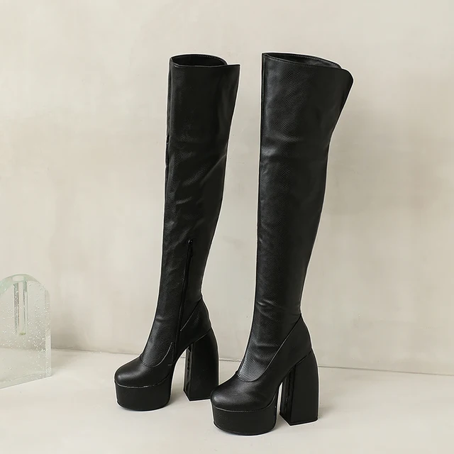 Patterned knee high boots Clearance