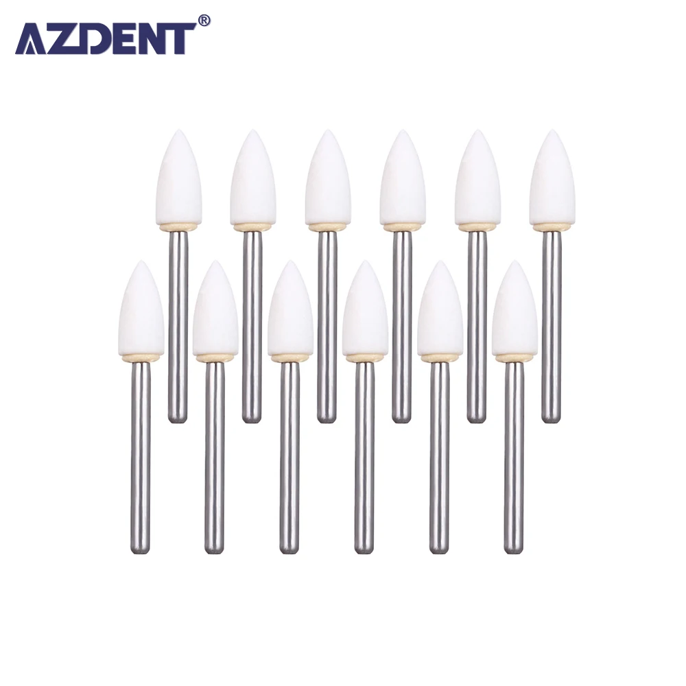 

12pc/pack Dental Cone White Stone Polishing FG Burs FL2 Flame Abrasion Point Bur Fit High Speed Handpiece 1.6mm Dentist Tools