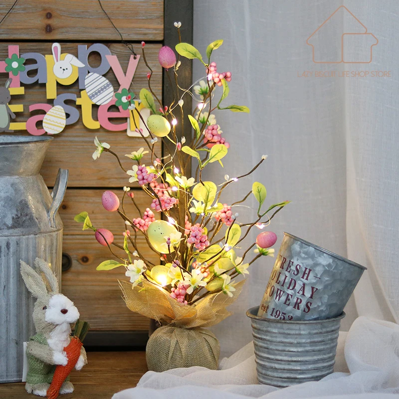 

Easter Decorations 2023 LED Egg Tree Easter Decoration Table Decoration Spring Party Home Decor Happy Easter Ornaments Gift
