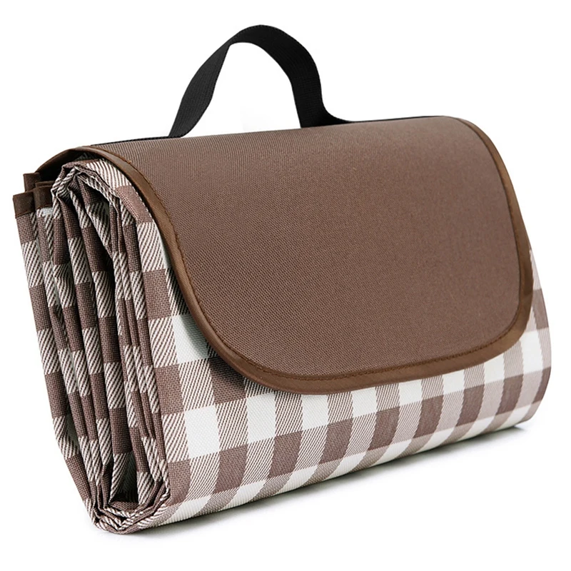 

Outdoor Picnic Blanket Extra Beach Blanket Foldable Lightweight For Beach Camping Hiking Brown