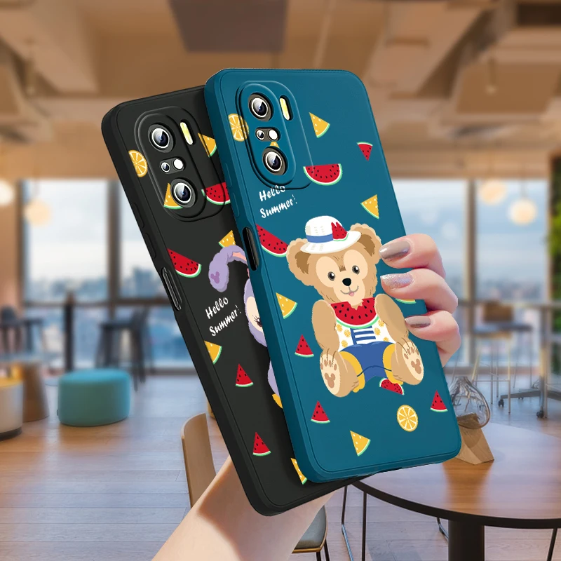 

Duffy StellaLou Disney For Xiaomi Redmi Note 11 10S 10 9S 9T 9 8T 8 Pro Plus 7 6 5 4G 5G Liquid Silicone TPU Rope Phone Case