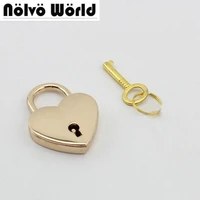 5sets 30sets high quality 3 colors heart lock padlock standard handbag bags closured locks have 1 key