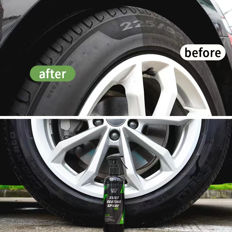 

50ml Tire Blackening Coating Spray Wheel Cleaner Car Polish Wax Tyre Shine Cleaning Refurbishing Agent Car Washing HGKJ S22