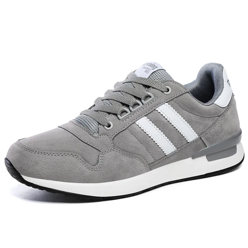 Мужские кожаные кроссовки дышащие повседневные беговые туфли женщины противоскользящие на открытом воздухе ходьба шнуровка бесплатный спорт.