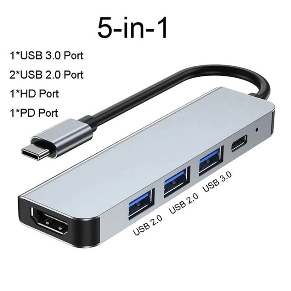 

OTG Adapter USB C Hub to HDMI-compatible 4k Hub3.0 USB-C PD Charge Splitter Dock Station for HP SpectrMacbook Air/Pro M2 Laptops