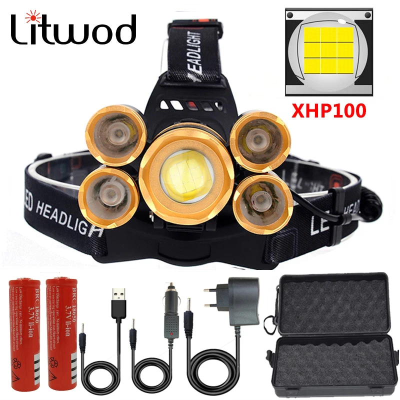 

Camping Lamp IR Sensor Led Headlamp Headlight Lantern Bulbs 2x 18650 Battery Zoomable XM-L T6 Waterpfoof Litwod Head Flashlight