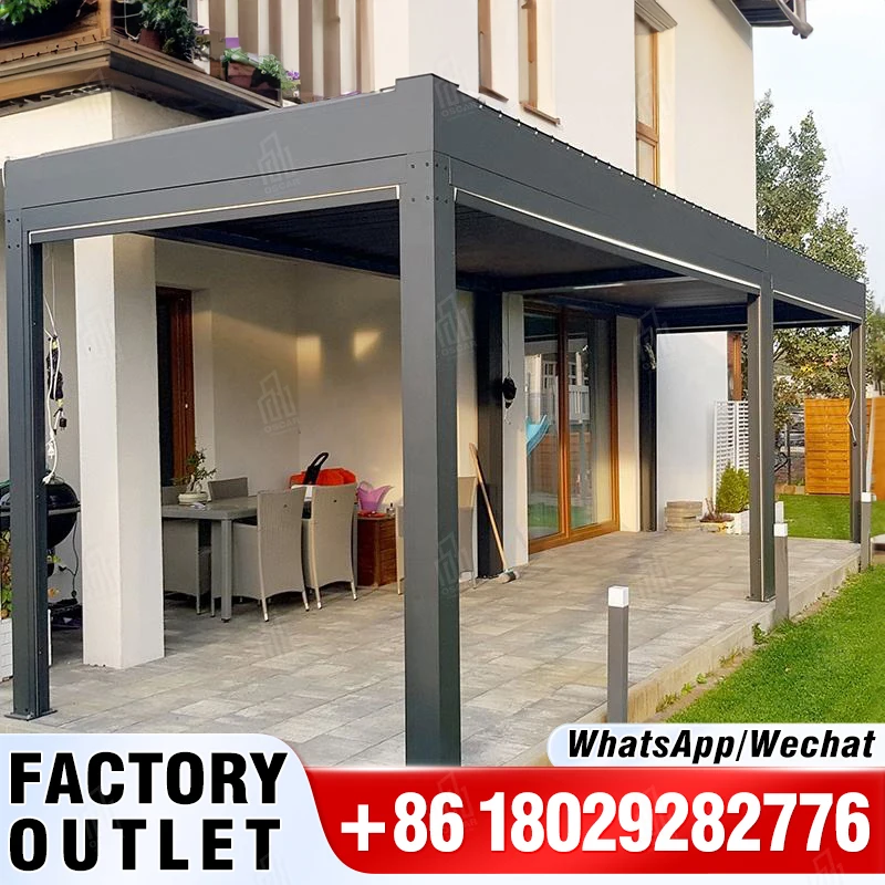 Фото Mooxon Pergola, современная палатка-альтанка, садовая уличная выдвижная навесная крышка, патио, беседка, тент, алюминиевый павильон №4