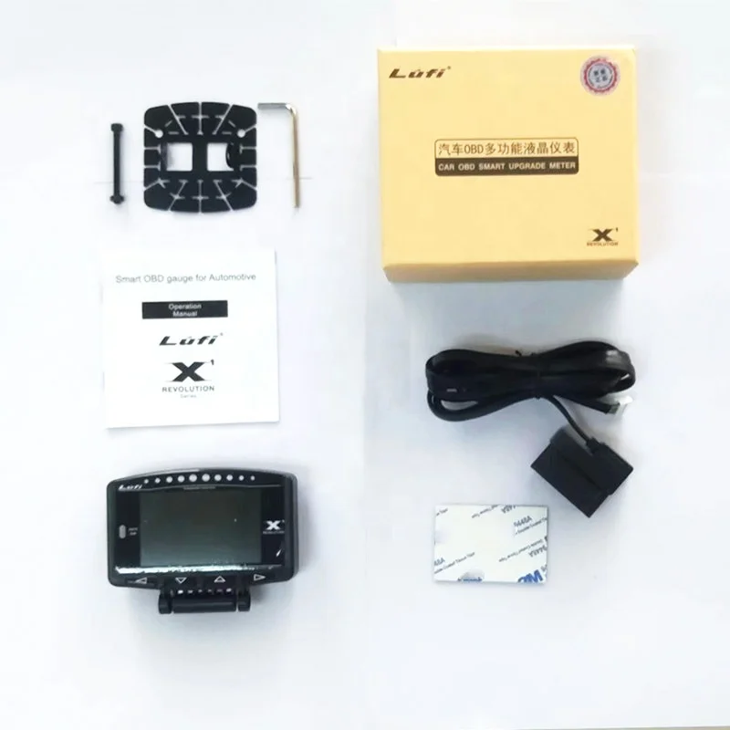 Цифровой измеритель турбонаддува Lufi X1 OBD2 давления и температуры воды для