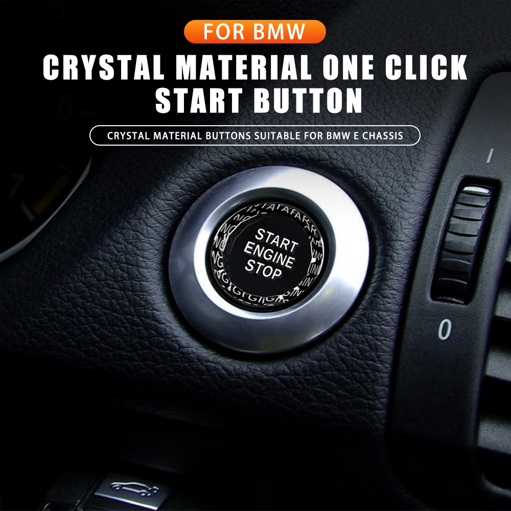 

Key For BMW E Chassis E90 E91 E92 E93 E60 Car Crystal Engine Start Switch Keyless Button Starter Auto Indicator Decorative Strip