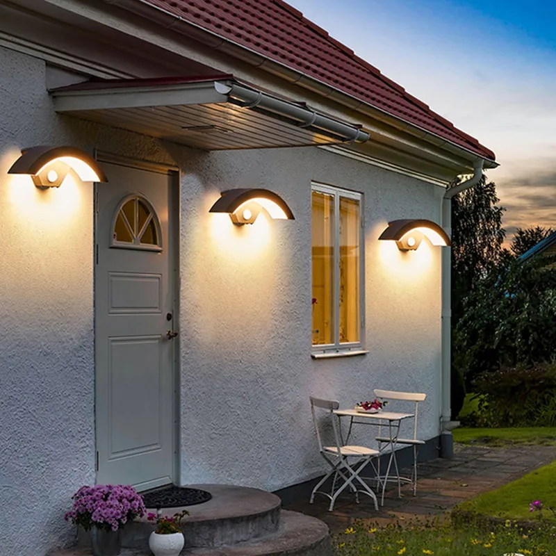 Дешево Светодиодный уличный светильник для сада, ворот, наружный настенный декоративный светильник для крыльца для дома IP65 Водонепроницаемый Ули...