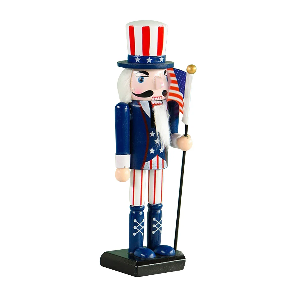 

Black Standard Bearer Nutcracker Independence Day Adorn European Style Adorable Wood Lovely Prop