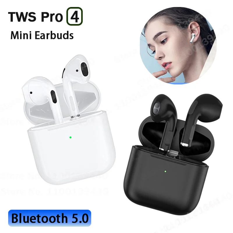 

Pro 4 TWS Bluetooth 5.0 Earphones Wireless Headphones Hi-Fi Stereo Headset Mini In-Ear Stereo Sports Earbuds For Smartphones