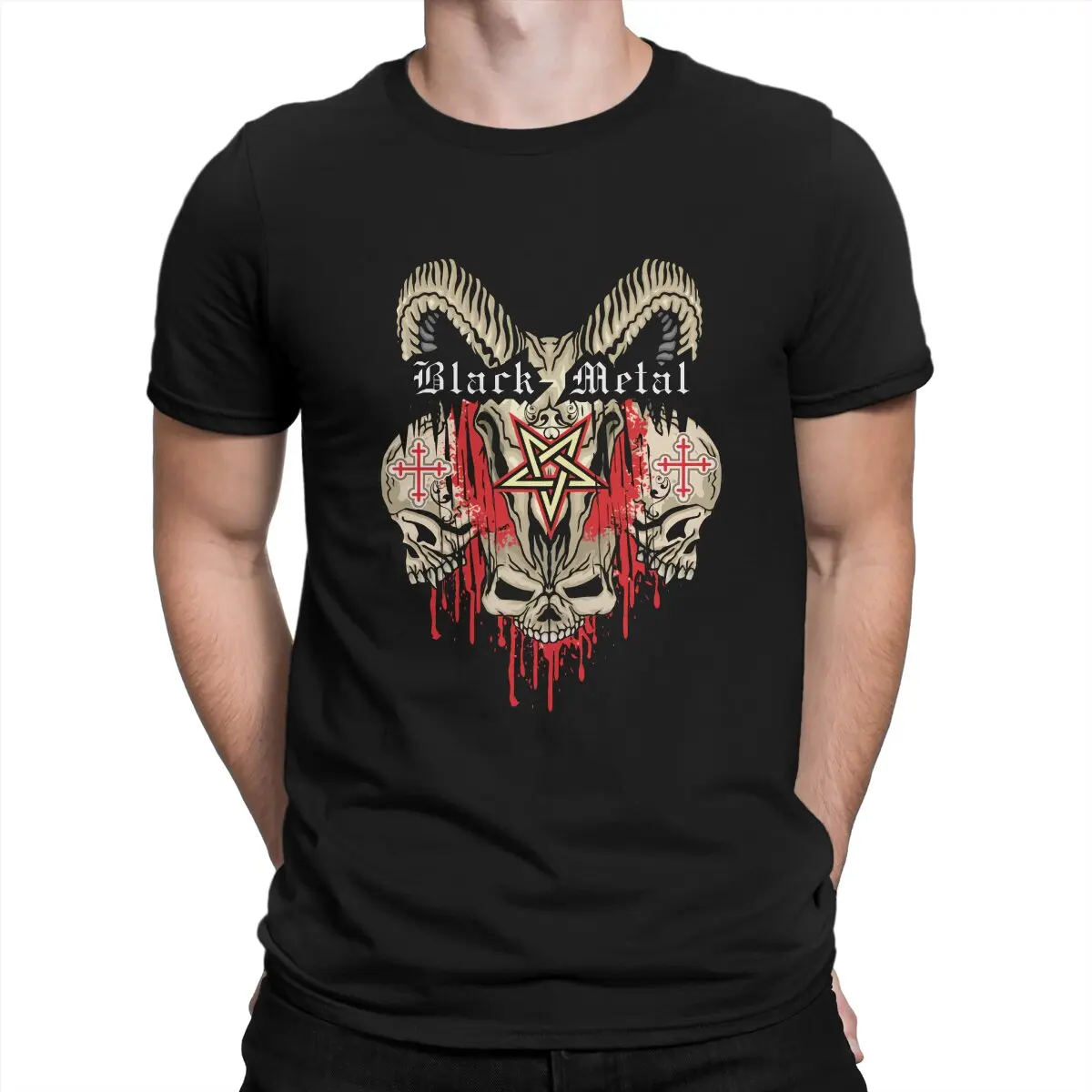 

Goat of Mendes Men's T Shirts Heavy Black Metal Fashion Tee Shirt Short Sleeve Round Collar T-Shirts Pure Cotton Unique