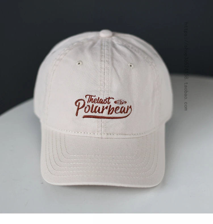 

Washed Cotton Simple Letter Embroidered Baseball Cap Women's Street Casual All-Match Face-Looking Small Sun Hat Men's Fashion
