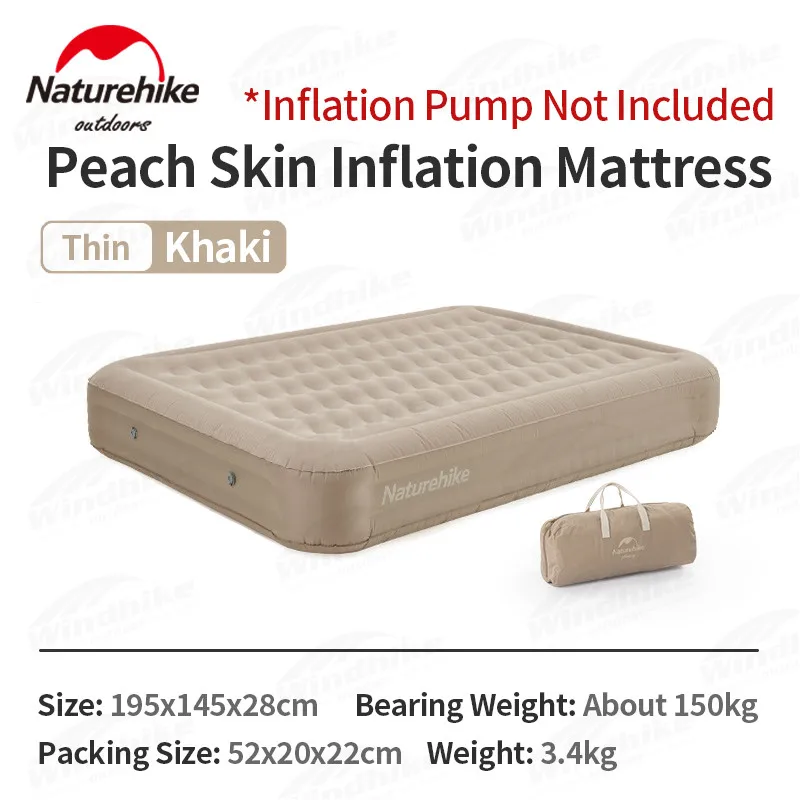 

Naturehike 2Person Thickening 46cm TPU Inflatable Mattress Portable Comfortable Outdoor Camping Sleeping Pad With Inflation Pump