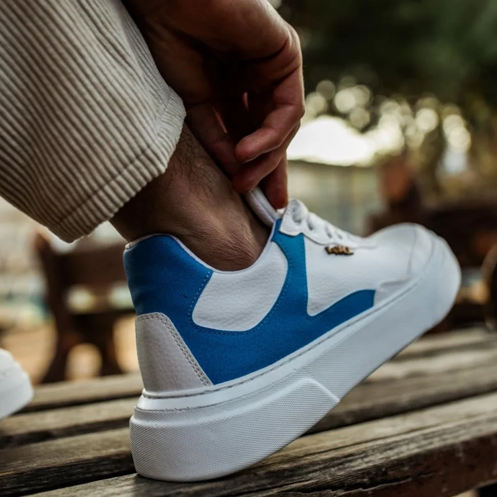 

Knack Casual Male Shoes R10 White Blue Seasonal Orthopedic Casual Lace-Up Sports Style Spring Summer 2021 Fashion Inner Lining Cotton