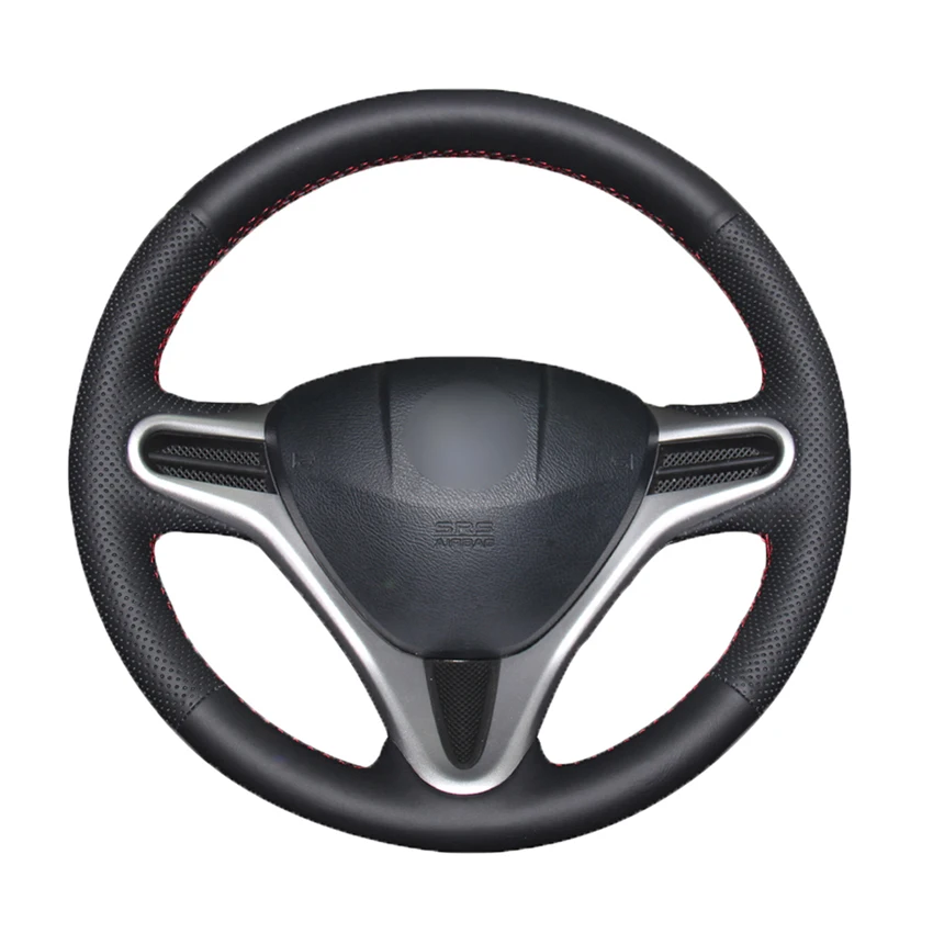 

Black Artificial Leather No-slip Car Steering Wheel Cover for Honda Fit City 2009-2013 Jazz 2009-2013 Insight 2010-2014