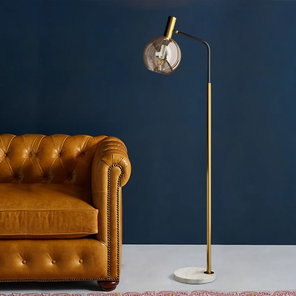 

Nordic Modern LED Floor Lamp Gold Glass Ball Floor Lamps for Living Room Decoration E27 Corner Floor Light Marble Standing Lamp