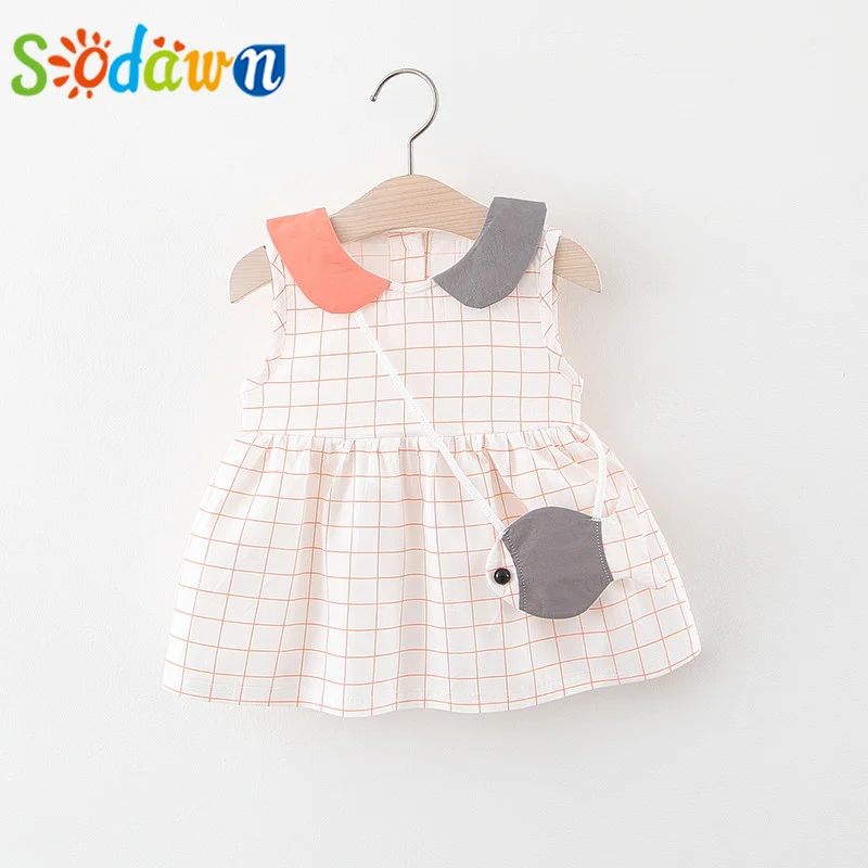 

Sodawn Summer Clothes For Newborn Toddler Plaid Sleeveless Casual Dress Sundress Baby Girl Clothes For 6-24M