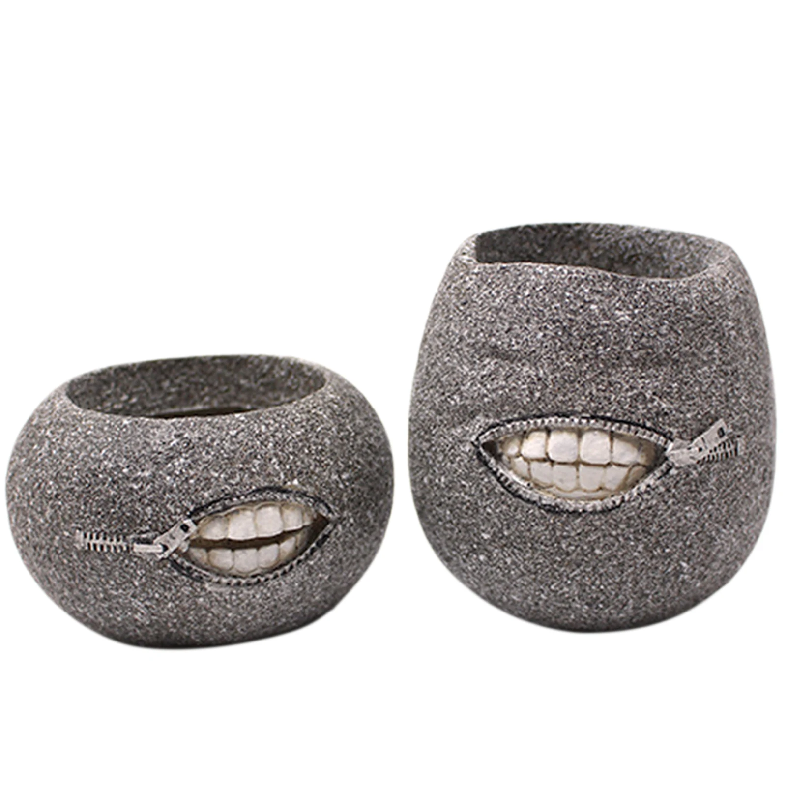 

2 Pcs Face Planter 2 Pcs Face Garden Pot With Mouth Resin Plants Pot With Mouth Desktop Succulent Plants Bonsai Holder Unique