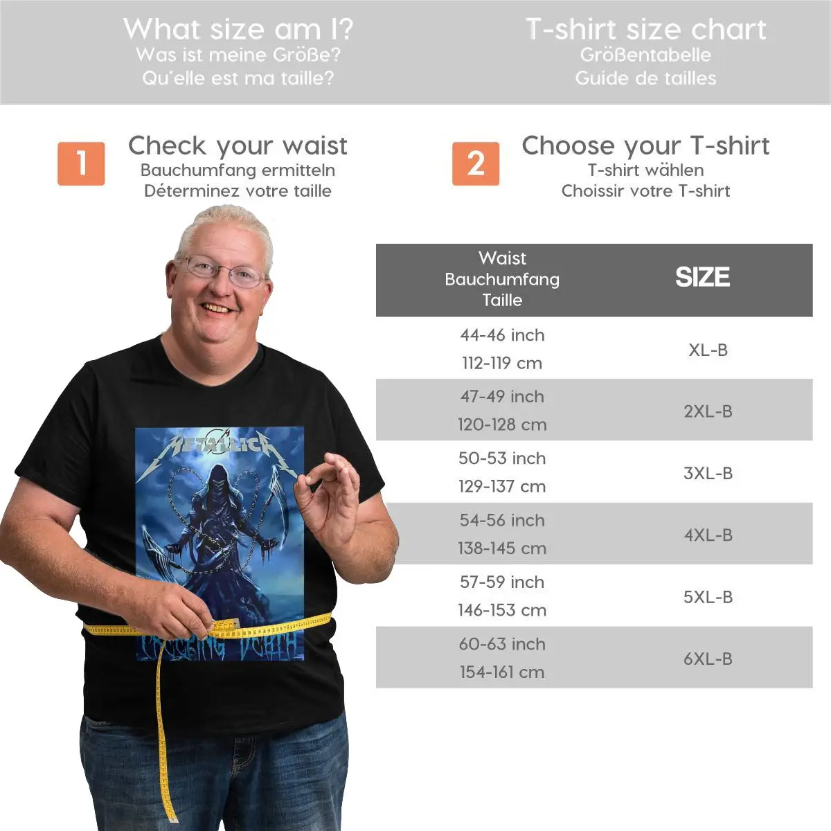 Мужская футболка большого размера с коротким рукавом M-Metallica удобная и стильная